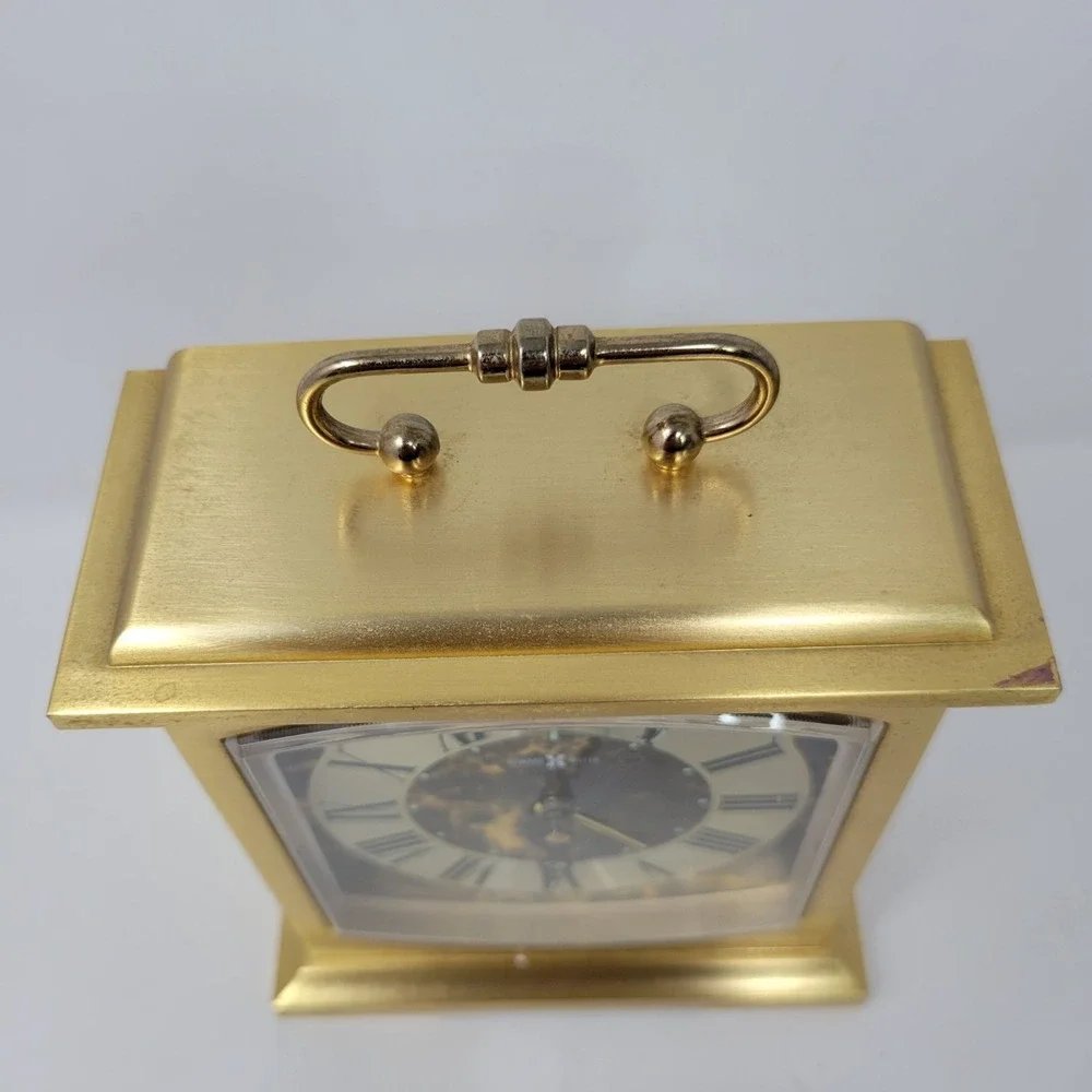 Howard Miller Quartz Mantel Clock 4RE603 Gold &‎ Black Roman Numerals